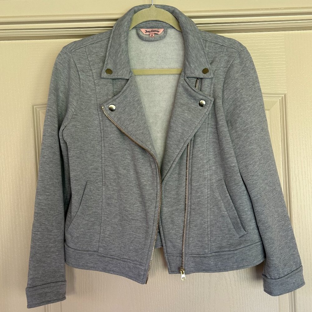 Juicy Couture Gray Fleece Asymmetrical Jacket M